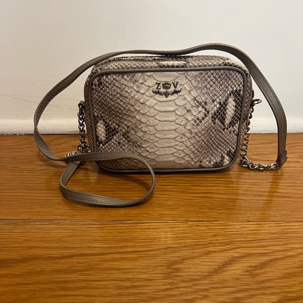Zadig & Voltaire Snake Print Crossbody Bag - Gray